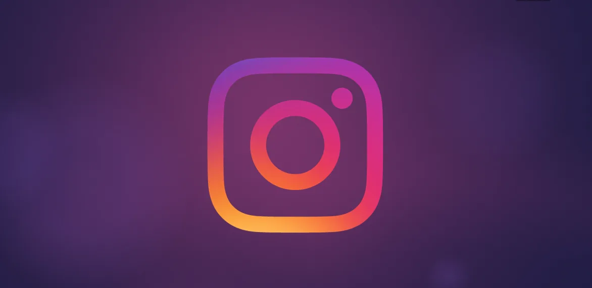 Instagram-logo på en lilla bakgrunn.